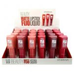 Présentoir de 24 (soit 0,93€ l'unité) : Rouge à lèvres liquide Mat Beauté