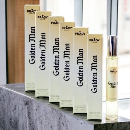 Lot de 6 (soit 1,75€ unité) : Eau de toilette générique homme GOLDEN MAN Prady – 33ml