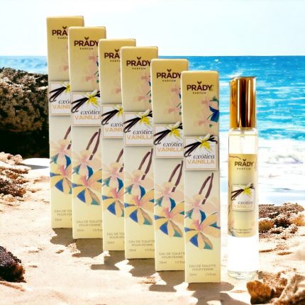 Lot de 12 (soit 1,55€ unité) : Eau de toilette générique femme VANILLE Prady – 33ml