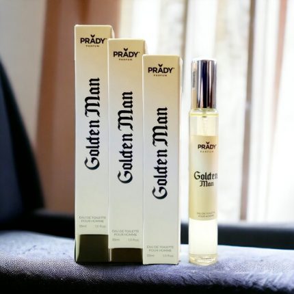 Lot de 12 (soit 1,55€ unité) : Eau de toilette générique homme GOLDEN MAN Prady – 33ml