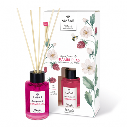 Présentoir de 10 MIKADOS édition eaux fraîches - Parfum Framboise ( soit 3,60€ pièce)