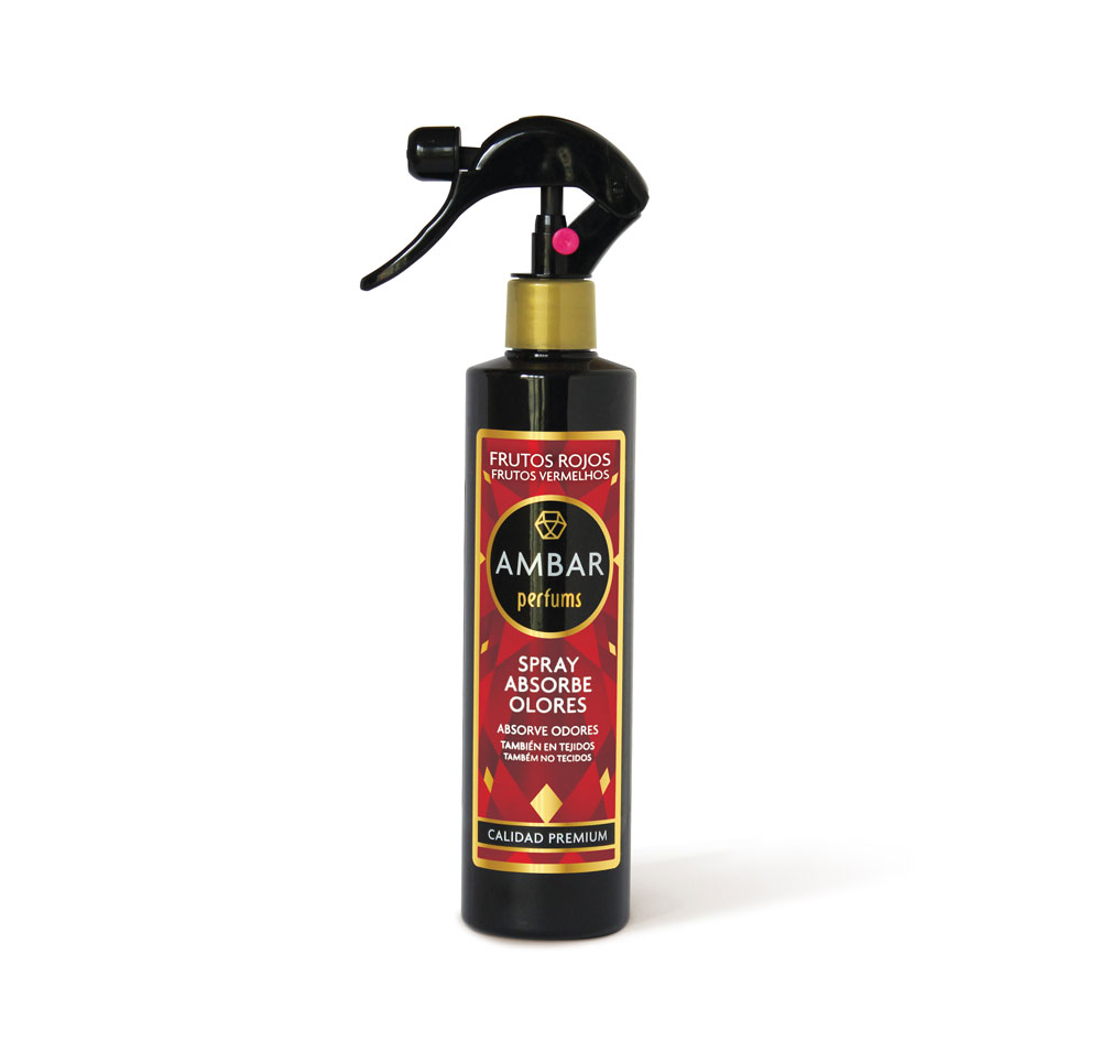 AMBAR_SPRAY-280ML_FRUTOS-ROJOS_B.jpg Présentoir de 12 : Spray désodorisant liquide - Fruits Rouges (soit 2,30€ pièce) – Image 1