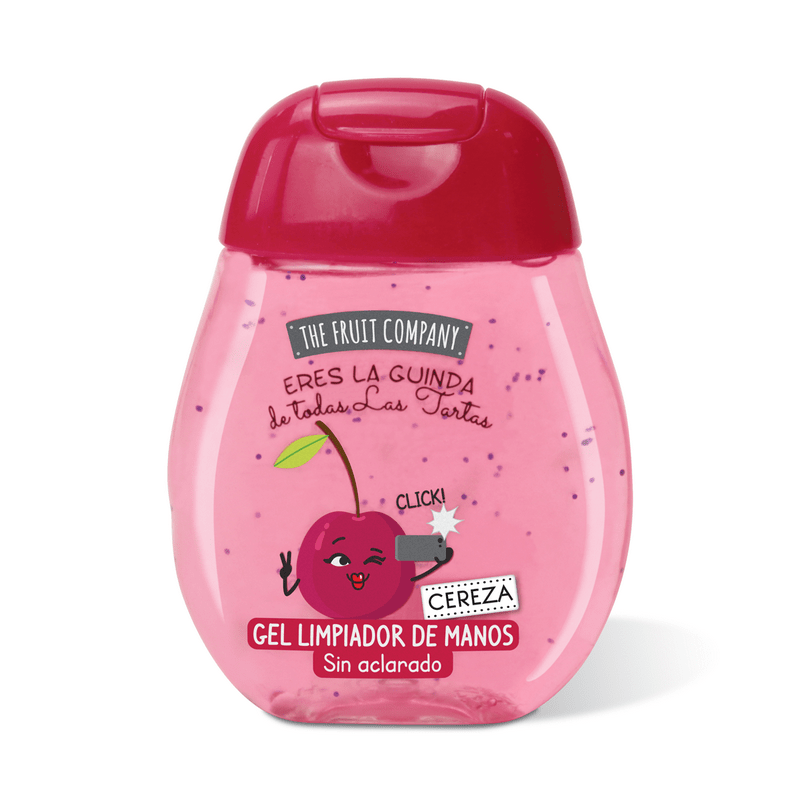 Gel-antibacterien-a-la-cerise-.png Carton de 14 (soit 1,16€ pièce) : Gel nettoyant mains - Cerise 45ml - Made in Spain – Image 1