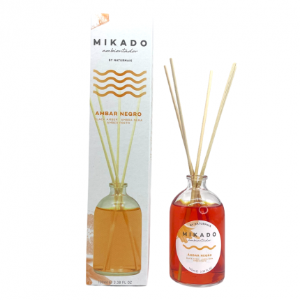 Carton de 12 : Parfum d'ambiance Mikado AMBRE NOIR - Naturmais