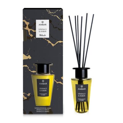Pack de 8 (Soit 3,40€ pièce) : Mikado premium décoratif parfum Santal & Ambre
