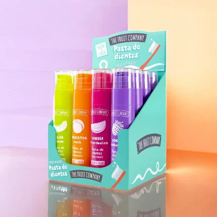 Présentoir de 16 (1,95€ pièce) : Dentifrice Fluor & Calcium 4 Parfums - THE FRUIT COMPANY