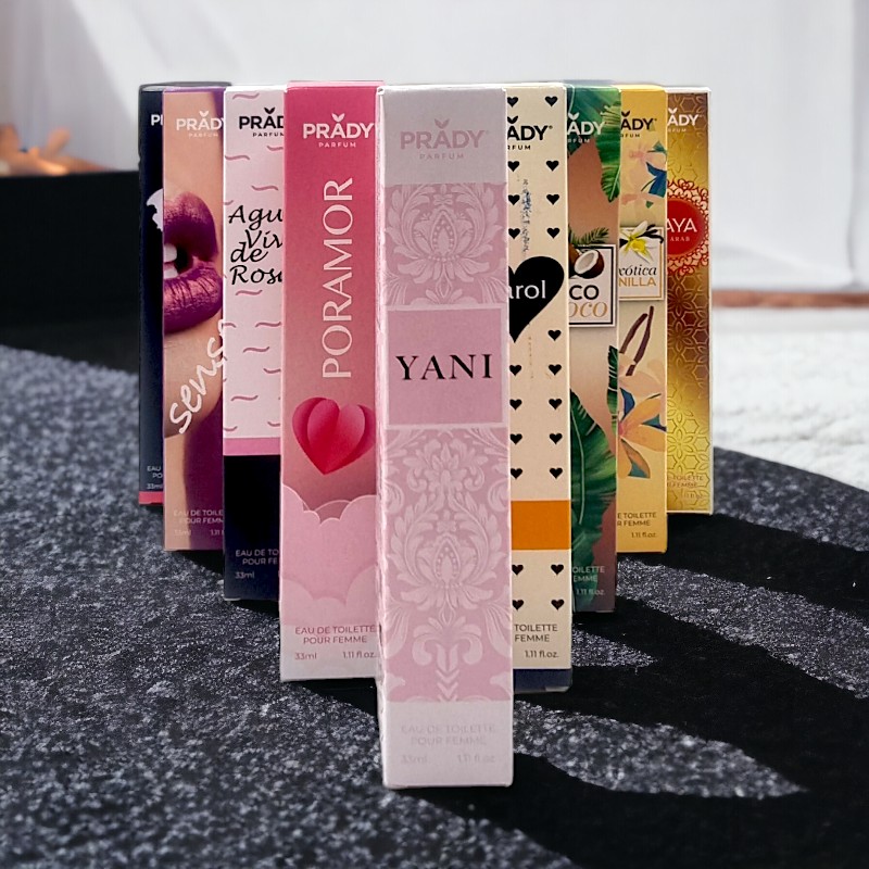 eau-de-toilette-Prady-33ml.jpg Mélange de 30 (soit 1,40€ unité) Eaux de toilettes génériques femme Prady - 33ml – Image 1