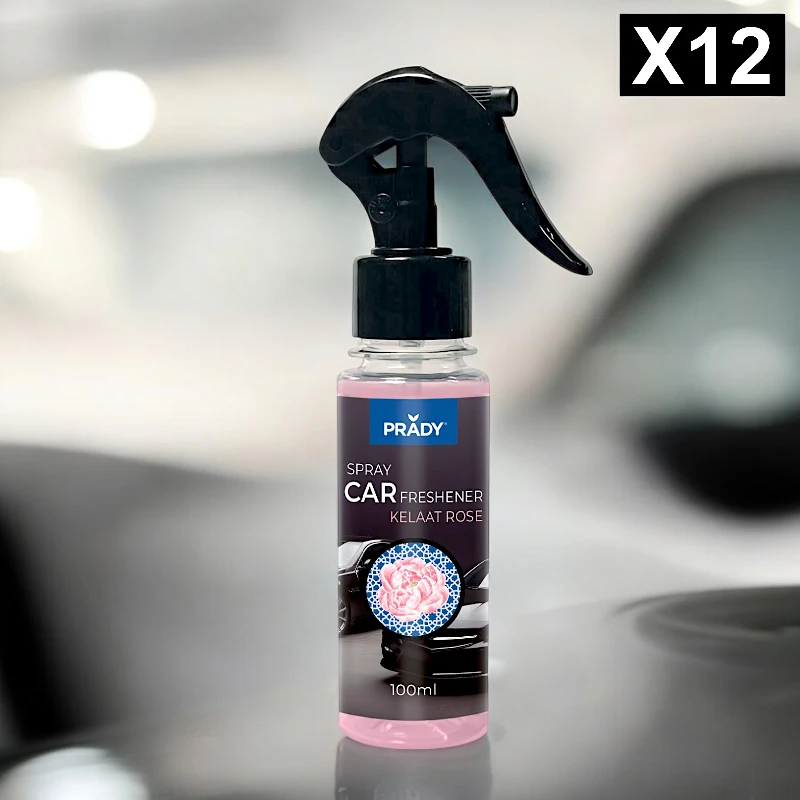 fournisseur-de-spray-de-voiture-prady-parfum-kelaat-rose.webp Lot de 12 (soit 1,45€ pièce) : Spray d'Ambiance Parfumé Voiture 100ml - KELAAT ROSE - Prady – Image 1