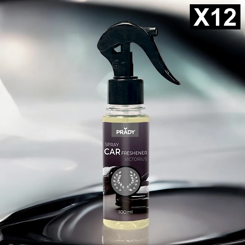 fournisseur-de-spray-de-voiture-prady-parfum-victorius.webp Lot de 12 (soit 1,45€ pièce) : Spray d'Ambiance Parfumé Voiture 100ml - VICTORIUS - Prady – Image 1