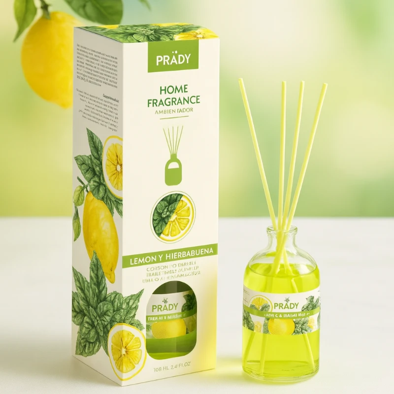 fournisseur-en-ligne-de-mikado-prady-pas-cher-Citron & Menthe Carton de 12 (1,49€ Unité) Diffuseur d’Ambiance Mikado “Citron & Menthe” - Prady – Image 1