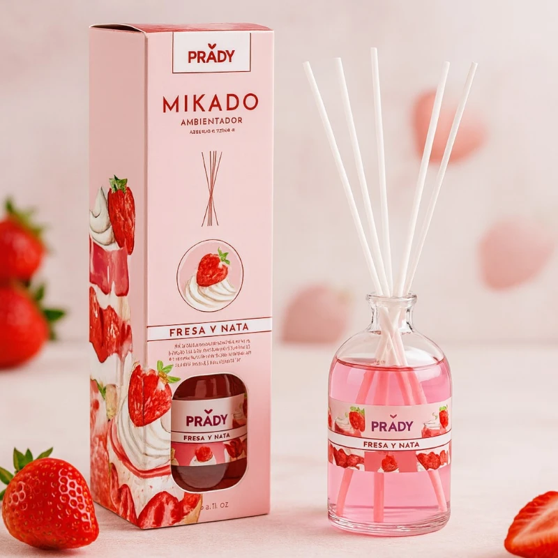 fresa-nata-mikado-prady-en-gros-1.webp A Partir de 1,67€ Prix Dégressif : Mikado Parfumé Fraise Chantilly - Prady – Image 1