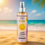 Lot de 12 (soit 2,10€ pièce) : Brume parfumée et pailletée corps et cheveux "Monoi" - Prady