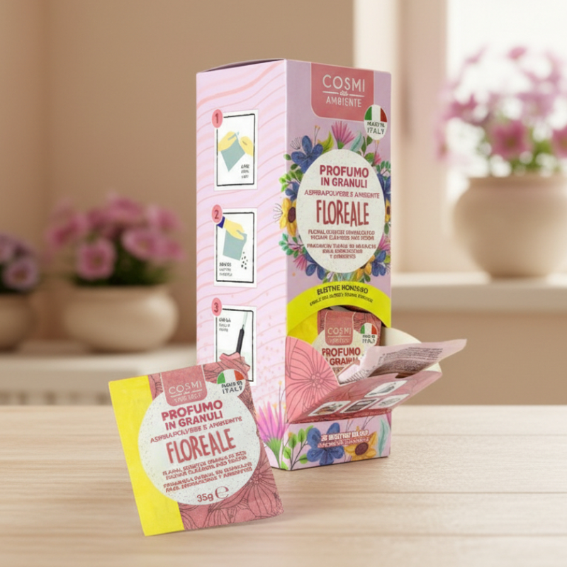 grossiste-cosmi-milano-10.webp Présentoir de 25 (soit 0.72€ pièce) : Perles Parfumées pour Aspirateur Florales - COSMI AMBIENTE – Image 1