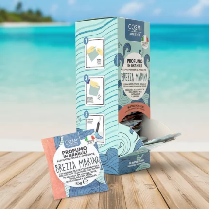 Présentoir de 25 (soit 0.72€ pièce) : Perles Parfumées pour Aspirateur Brise Marine - COSMI AMBIENTE