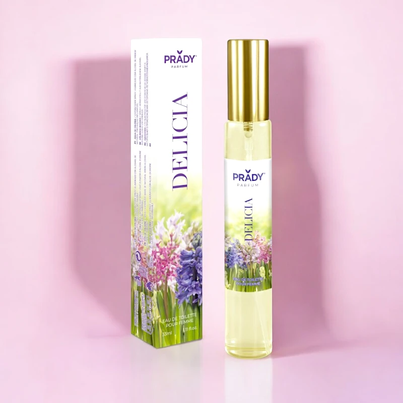 grossiste-eau-de-toilette-33ml-prady-femme-delicia.webp Lot de 36 (0,98€ Pièce) : Eau de toilette générique Delicia 33ml - Prady – Image 1
