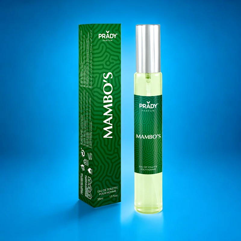 grossiste-eau-de-toilette-33ml-prady-homme-mambos.webp Lot de 36 (0,98€ Pièce) : Eau de toilette générique Mambo's 33ml - Prady – Image 1