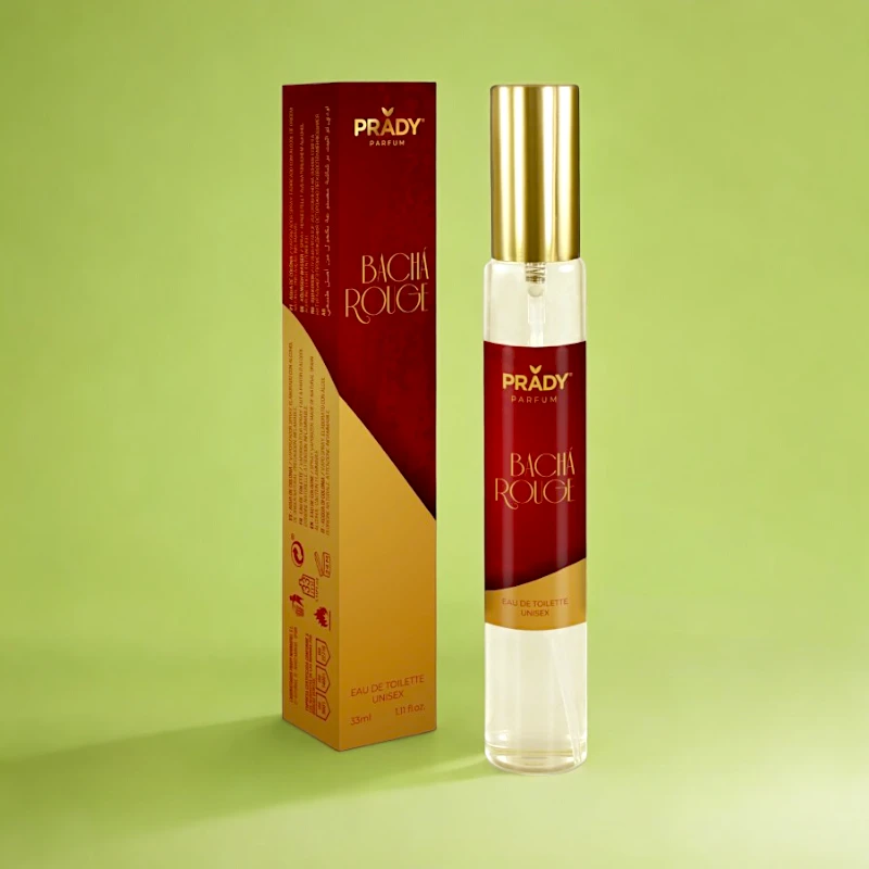 grossiste-eau-de-toilette-33ml-prady-unisex-bacha-rouge.webp Lot de 36 (0,98€ Pièce) : Eau de toilette générique Bacha Rouge 33ml - Prady – Image 1