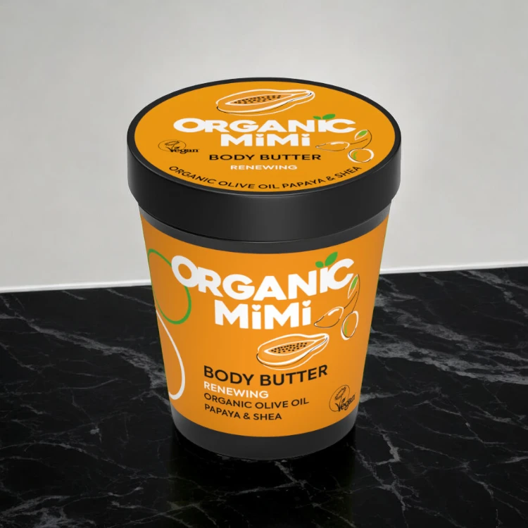 grossiste-en-beurre-corporelle-organic-mini-olive.webp Lot de 3 (soit 3,75€ pièce) : Beurre corporel Régénérant OLIVE & PAPAYE - Organic Mimi – Image 1