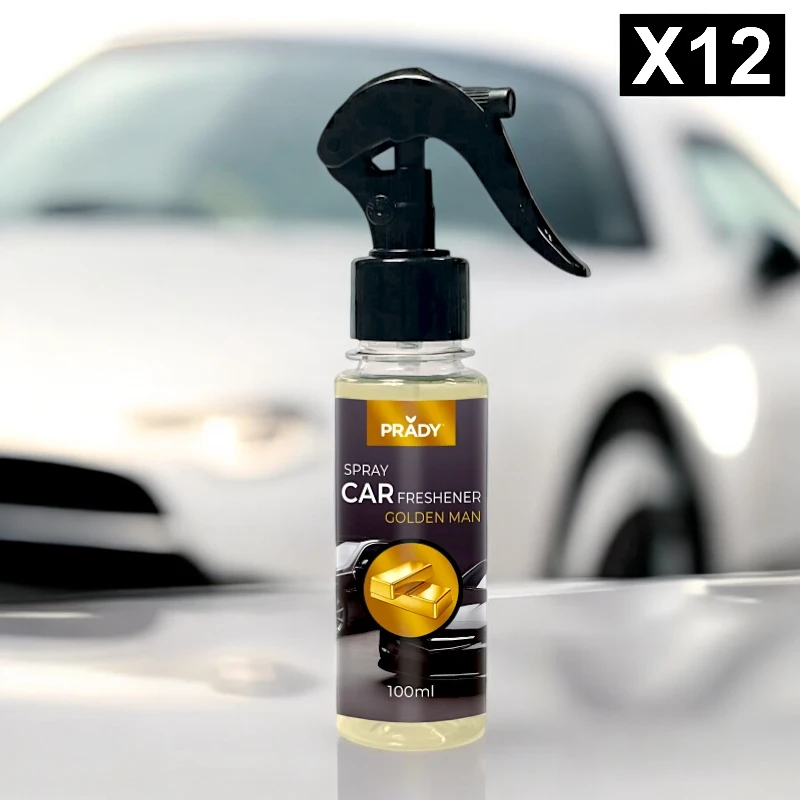 grossiste-en-spray-de-voiture-prady-parfum-golden-man-1.webp Lot de 12 (soit 1,45€ pièce) : Spray d'Ambiance Parfumé Voiture 100ml - GOLDEN MAN - Prady – Image 1