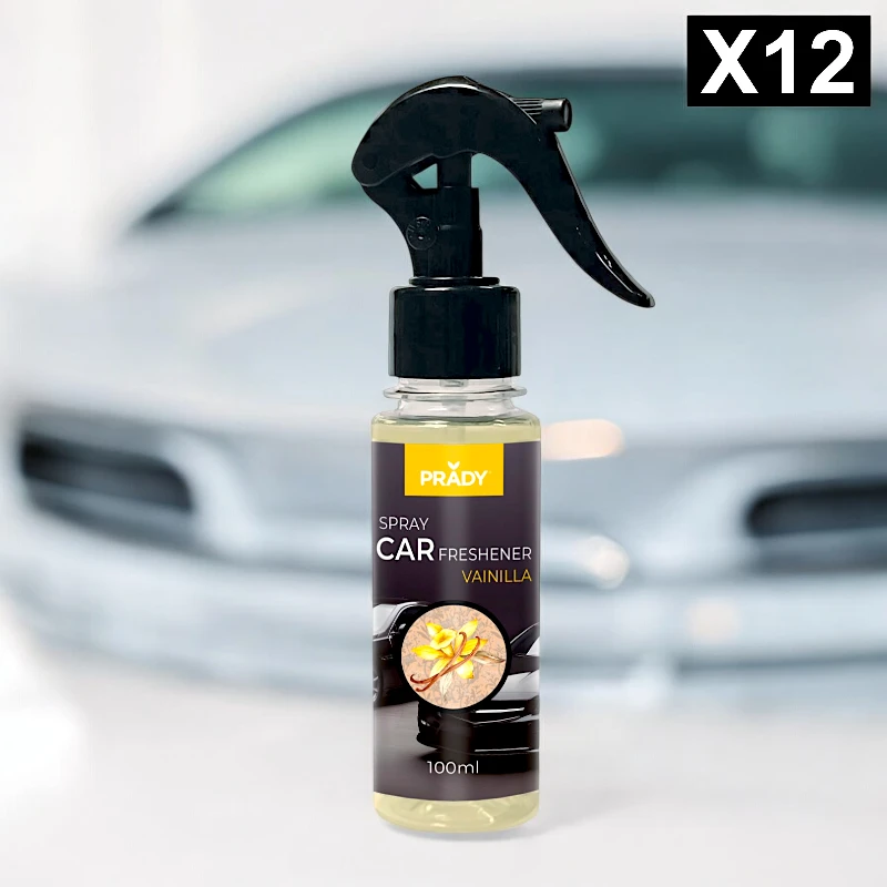 grossiste-en-spray-de-voiture-prady-parfum-vanille-12.webp Lot de 12 (soit 1,45€ pièce) : Spray d'Ambiance Parfumé Voiture 100ml - VANILLE - Prady – Image 1