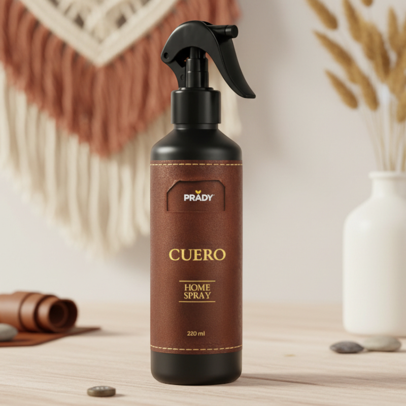 grossiste-spray-et-mikado-prady-9.webp Carton de 12 (1,59€) : 🖤Spray d'Ambiance Prady "Cuir" 220 ml - L'Élégance Virile et Sophistiquée ✨ – Image 1