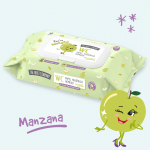 Carton de 12 (soit 2,20€ pièce) : Papier toilette humide 60 lingettes pomme par paquet - Taille XL – Image 4