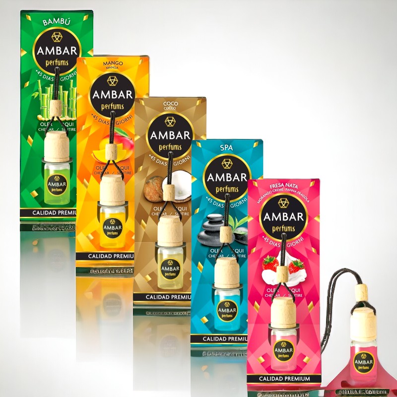 lot-de-parfum-de-voiture-ambar-4.jpg Lot mélangé de 24 (soit 1,55€ pièce) : Parfum de voiture à suspendre Ambar – Image 1