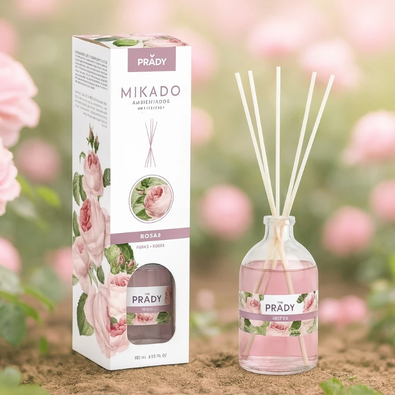 mikado-prady-rosas-prix-fournisseur-pas-cher Carton de 12 (1,49€ Unité) Diffuseur d’Ambiance Mikado “Roses” - Prady – Image 1