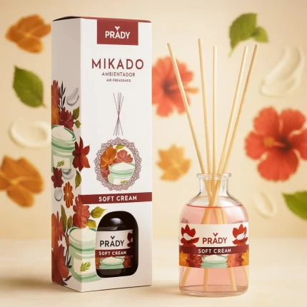 Carton de 12 (1,60€ Pièce) : Mikados d’Ambiance – Soft Cream – 100 ml – PRADY