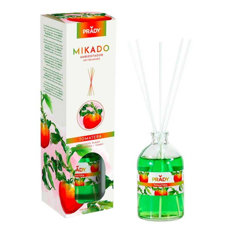 mikado-tomate-prady Carton de 12 (1,49€ Unité) Diffuseur d’Ambiance Mikado “Tomate” - Prady – Image 1