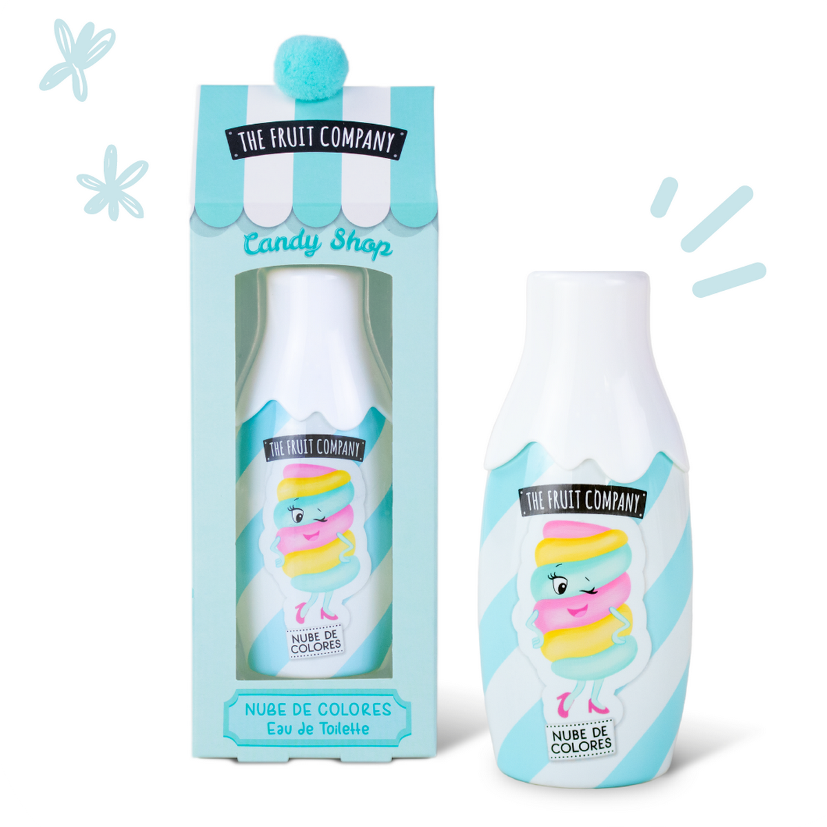 parfum-the-fruit-company-nube-de-colores.png Lot de 6 (soit 3,60€ pièce) : Eau de toilette concentrée - Marshmallow 40ml – Image 1