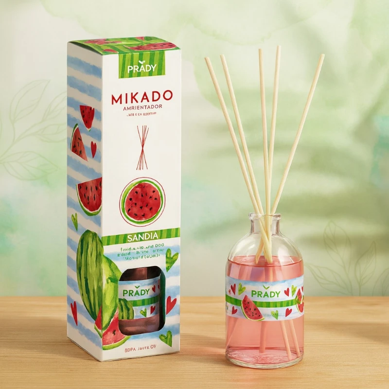 sandia-mikado-prady-fournisseur-pas-cher Carton de 12 (1,49€ Unité) Diffuseur d’Ambiance Mikado “Pastèque” - Prady – Image 1