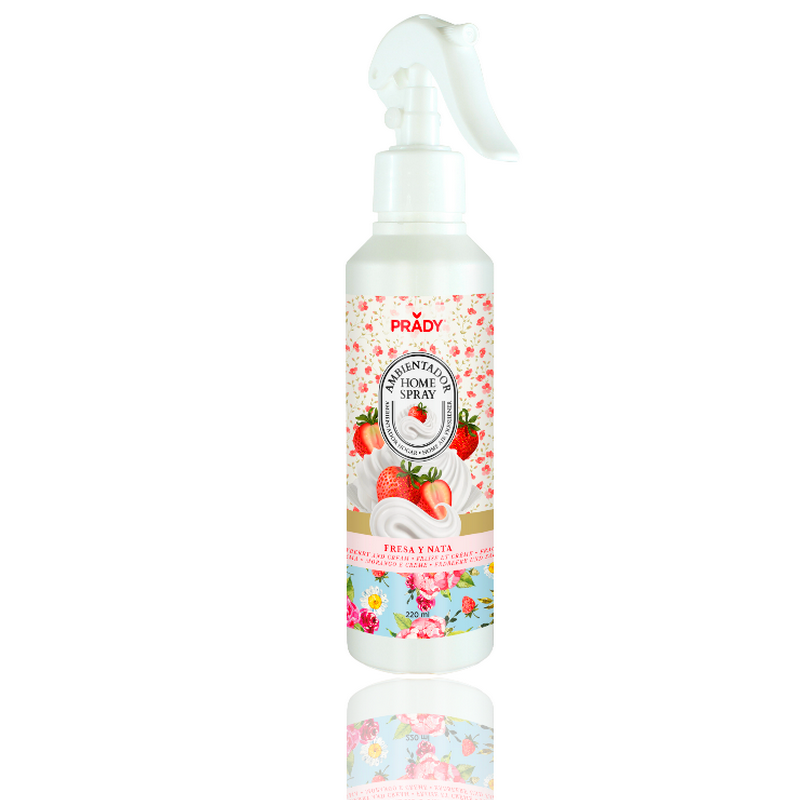 spray-parfume-prady-parfum-fraise-chantilly.png Lot de 6 : Spray parfumé parfum fraise chantilly (Soit 2,50€ pièce) - 220ml Prady – Image 1