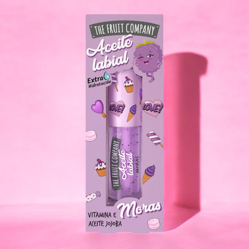 thefruitcompany_aceite_labial_moras_frontal.webp Lot de 18 (soit 1,40€ pièce) : Huile à lèvres parfum Mûre – Image 1