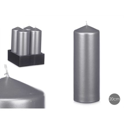 BOUGIE BLOC ARGENT 20CM
