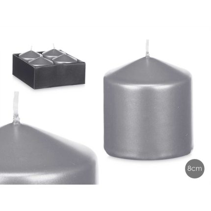 BOUGIE BLOC ARGENT 8CM