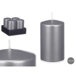 BOUGIE BLOC LARGE ARGENT 15CM