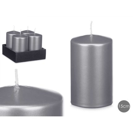 BOUGIE BLOC LARGE ARGENT 15CM