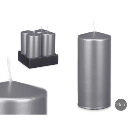 BOUGIE BLOC LARGE ARGENT 20CM