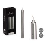 SET 6 BOUGIES  ARGENT 15 CM 6 HEURES