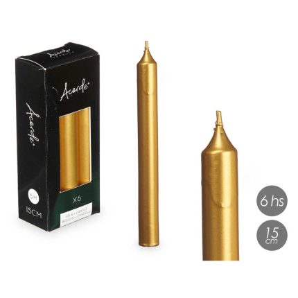 SET 6 BOUGIES  OR 15 CM 6 HEURES
